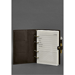 Кожаный блокнот с датированным блоком (Софт-бук) 9.1 темно-коричневый Crazy Horse BlankNote