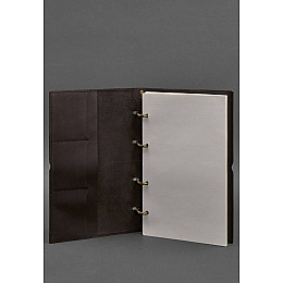 Кожаный блокнот А4 на кольцах (софт-бук) 9.0 в мягкой обложке коричневый BlankNote