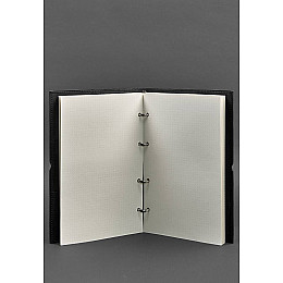 Кожаный блокнот А4 на кольцах (софт-бук) 9.0 в мягкой обложке черный Crazy Horse BlankNote