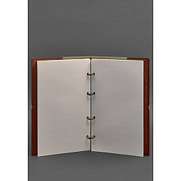 Кожаный блокнот А4 на кольцах (софт-бук) 9.0 в мягкой обложке светло-коричневый Краст BlankNote