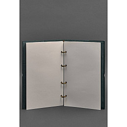 Кожаный блокнот А4 на кольцах (софт-бук) 9.0 в мягкой обложке зеленый Краст BlankNote