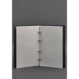 Кожаный блокнот А4 на кольцах (софт-бук) 9.0 в мягкой обложке синий Краст BlankNote