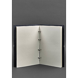 Кожаный блокнот А4 на кольцах (софт-бук) 9.0 в мягкой обложке синий Crazy Horse BlankNote