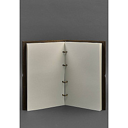 Кожаный блокнот А4 на кольцах (софт-бук) 9.0 в мягкой обложке темно-коричневый Crazy Horse BlankNote