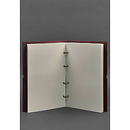 Кожаный блокнот А4 на кольцах (софт-бук) 9.0 в мягкой обложке бордовый Crazy Horse BlankNote