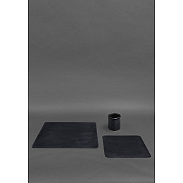 Настільний набір з натуральної шкіри 1.0 синій Crazy Horse BlankNote