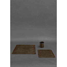 Набор для рабочего стола из натуральной кожи 1.0 темно-коричневый Crazy Horse BlankNote