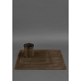 Набор для рабочего стола из натуральной кожи 1.0 темно-коричневый Crazy Horse BlankNote