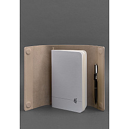 Кожаный блокнот софт-бук 7.0 светло-бежевый Краст BlankNote