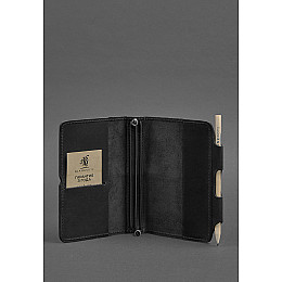 Кожаный блокнот (Софт-бук) 3.0 черный Crazy Horse BlankNote