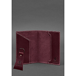 Подарковий набір шкіряних аксесуарів з українською символікою бордовий BlankNote