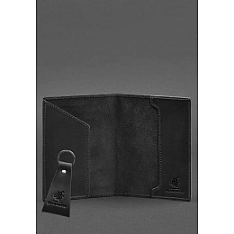 Подарковий набір шкіряних аксесуарів з українською символікою чорний BlankNote