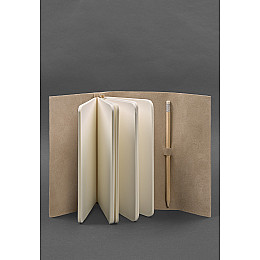 Женский кожаный блокнот (Софт-бук) 1.0 Светло-бежевый BlankNote