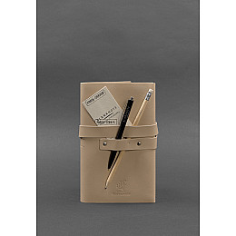 Женский кожаный блокнот (Софт-бук) 1.0 Светло-бежевый BlankNote