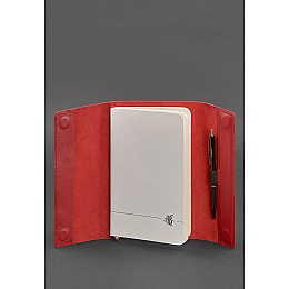 Кожаный блокнот софт-бук 7.0 красный Краст BlankNote