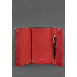 Кожаный блокнот софт-бук 7.0 красный Краст BlankNote