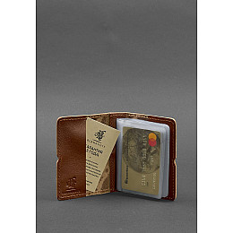 Женский кожаный кард-кейс 7.0 светло-коричневый с перьями BlankNote