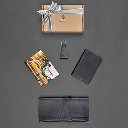 Набор кожаных аксессуаров для путешественника Манчестер Черный BlankNote