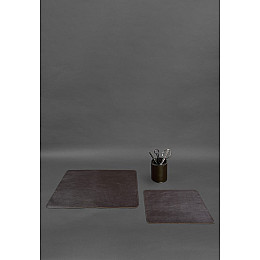 Набор для рабочего стола из натуральной кожи 1.0 темно-коричневый краст BlankNote