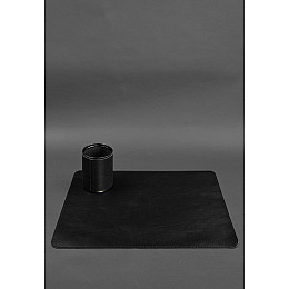 Набор для рабочего стола из натуральной кожи 1.0 черный краст BlankNote