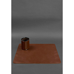 Набор для рабочего стола из натуральной кожи 1.0 светло-коричневый краст BlankNote