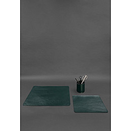 Набор для рабочего стола из натуральной кожи 1.0 зеленый краст BlankNote