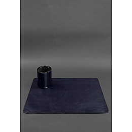 Набор для рабочего стола из натуральной кожи 1.0 темно-синий краст BlankNote