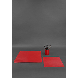 Набор для рабочего стола из натуральной кожи 1.0 красный краст BlankNote