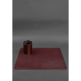 Набор для рабочего стола из натуральной кожи 1.0 бордовый краст BlankNote