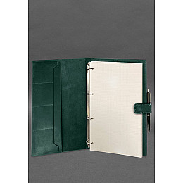 Кожаный блокнот А4 (софт-бук) 9.2 зеленый Crazy Horse BlankNote