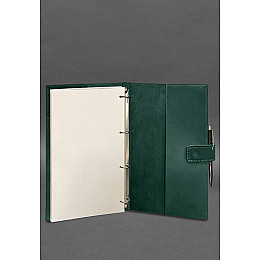 Кожаный блокнот А4 (софт-бук) 9.2 зеленый Crazy Horse BlankNote