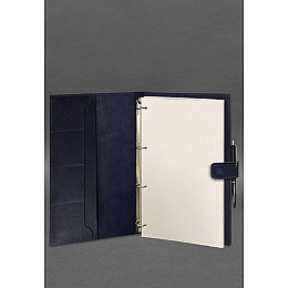 Кожаный блокнот А4 (софт-бук) 9.2 синий Краст BlankNote