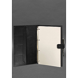 Кожаный блокнот А4 (софт-бук) 9.2 черный краст BlankNote