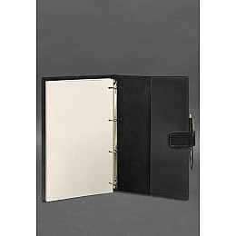 Кожаный блокнот А4 (софт-бук) 9.2 черный краст BlankNote