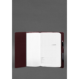 Кожаный блокнот А5 (софт-бук) 9.3 бордовый Crazy Horse BlankNote
