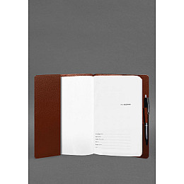 Кожаный блокнот А5 (софт-бук) 9.3 светло-коричневый Краст BlankNote