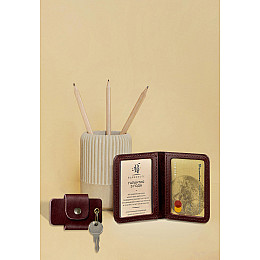 Набор кожаных аксессуаров AUTO бордовый BlankNote