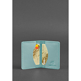 Жіночий шкіряний кард-кейс (візитниця) 6.0 бірюзовий BlankNote