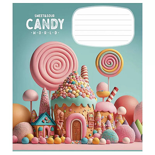 Тетрадь ученическая "Candy world" Школярик 012-3266K-3 в клетку 12 листов
