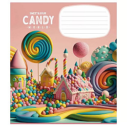 Тетрадь ученическая "Candy world" Школярик 012-3266K-5 в клетку 12 листов