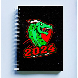 Скетчбук Sketchbook блокнот для малювання з новорічним принтом "Рік Дракона 2024 Дракон 2024" А3 Кавун 48