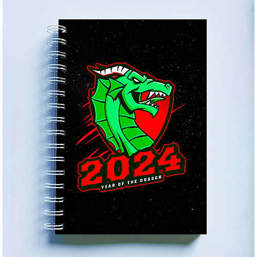 Скетчбук Sketchbook блокнот для малювання з новорічним принтом "Рік Дракона 2024 Дракон 2024" А3 Кавун 48