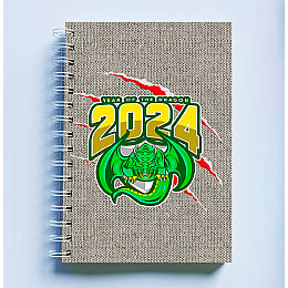 Скетчбук Sketchbook блокнот для малювання з новорічним принтом "Рік Дракона 2024 Дракон" А3 Кавун 48