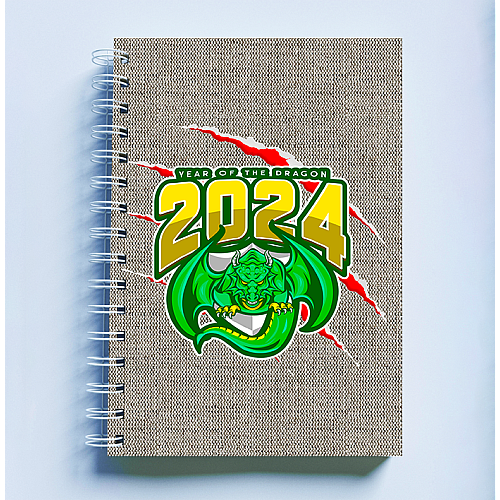 Скетчбук Sketchbook блокнот для малювання з новорічним принтом "Рік Дракона 2024 Дракон" А3 Кавун 48