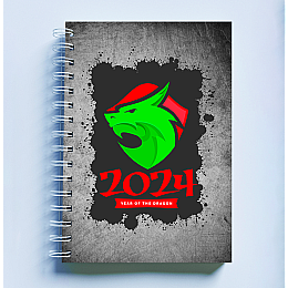 Скетчбук Sketchbook блокнот для малювання з новорічним принтом "Dragon 2024 Дракон 2024 Рік Дракона" А3 Кавун 48