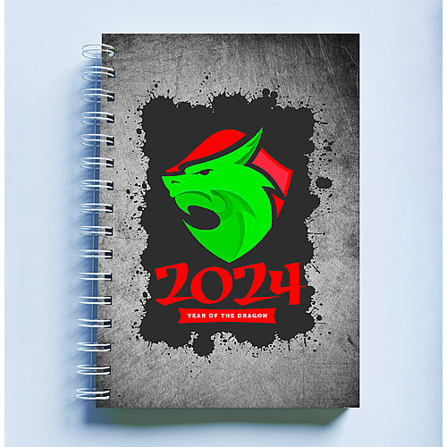 Скетчбук Sketchbook блокнот для малювання з новорічним принтом "Dragon 2024 Дракон 2024 Рік Дракона" А3 Кавун 48