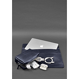 Кожаный набор Мобильный Универсальный темно-синий BlankNote