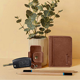 Набор кожаных аксессуаров AUTO светло-коричневый BlankNote