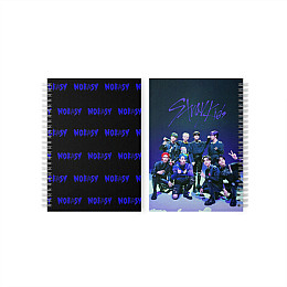 Скетчбук Стрей Кидс Stray Kids Ноу Ізі NOEASY синій з патерном 48 л (22981) Fan Girl