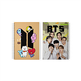 Скетчбук БТС BTS з логотипом та BT21 (22972) Fan Girl